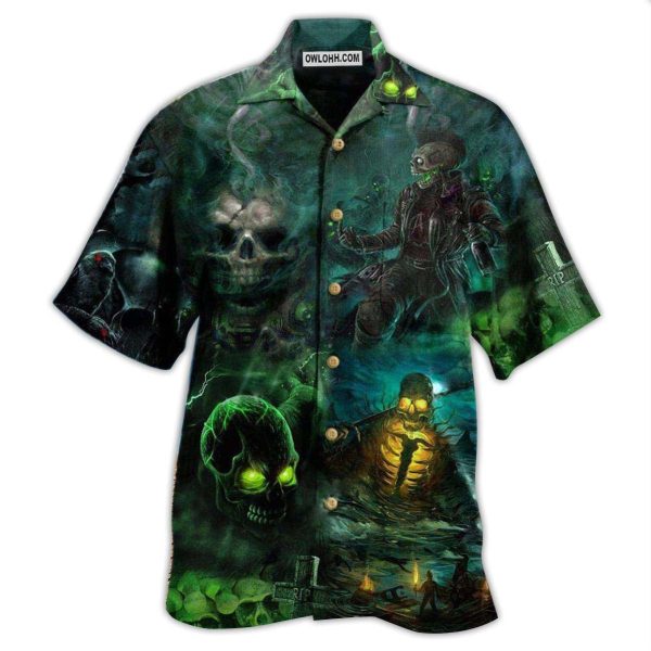 Skull No Flesh No Brain But Still In Pain Dark Style - Hawaiian Shirt Jezsport.com