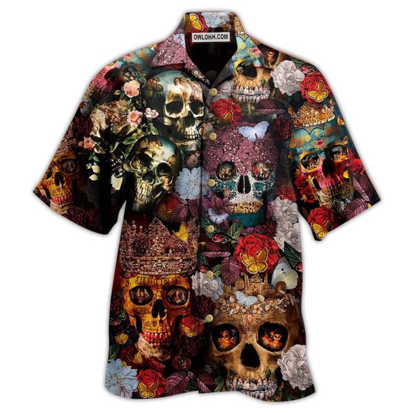 Skull Queen Love Flowers - Hawaiian Shirt Jezsport.com