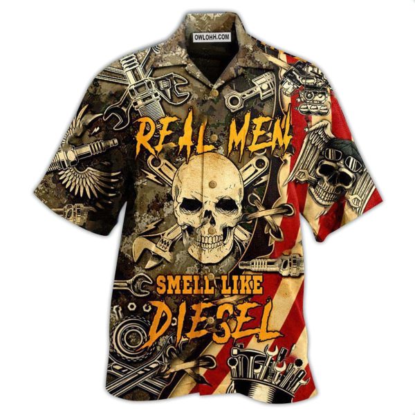 Skull Real Men Smell Like Diesel - Hawaiian Shirt Jezsport.com