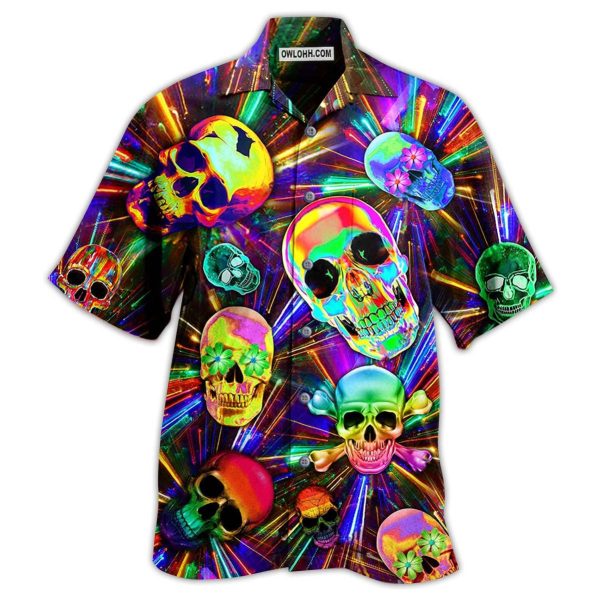 Skull Smile Happy And Fullcolor - Hawaiian Shirt Jezsport.com