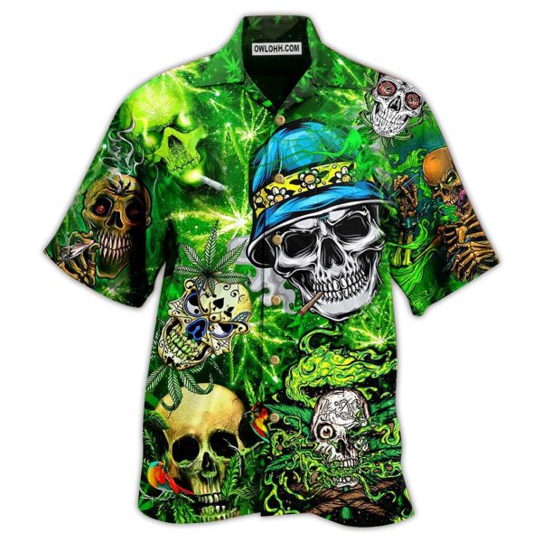 Skull Smile Love Green Cool - Hawaiian Shirt Jezsport.com