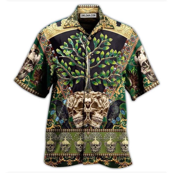 Skull Trees Style Love Green Cool - Hawaiian Shirt Jezsport.com