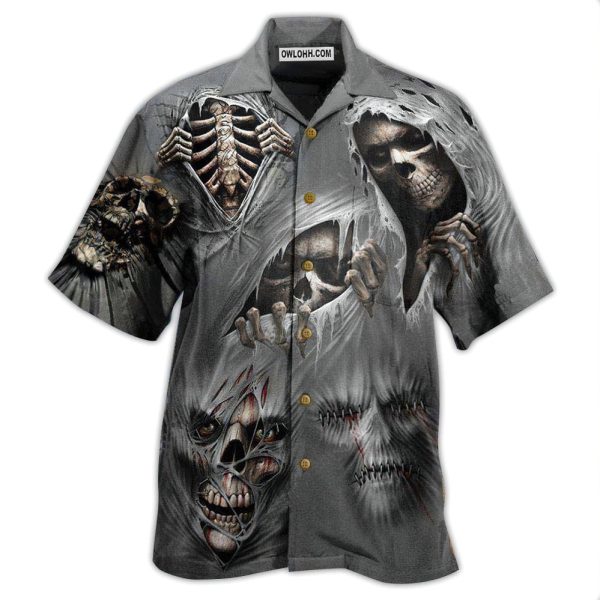 Skull What Scares You Excites Me - Hawaiian Shirt Jezsport.com