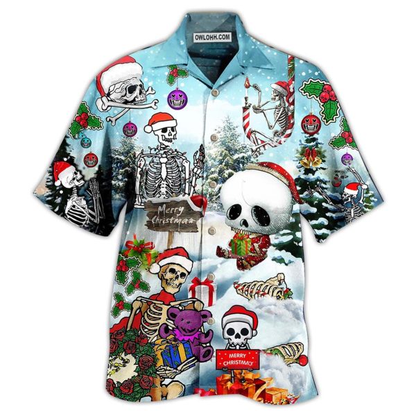 Skull Xmas Snow - Hawaiian Shirt Jezsport.com