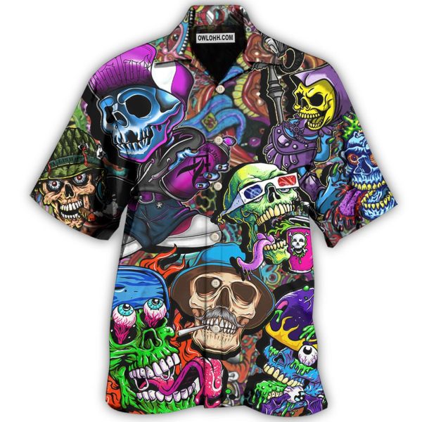 Skull Colorful Mix - Hawaiian Shirt Jezsport.com