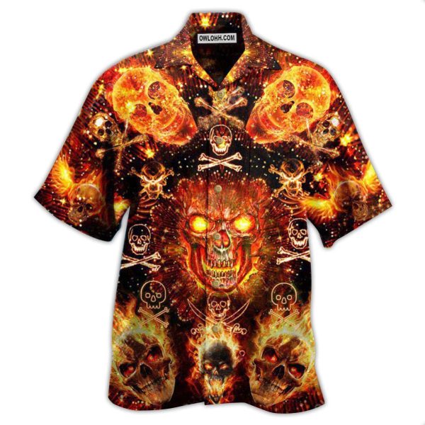 Skull Flaming - Hawaiian Shirt Jezsport.com