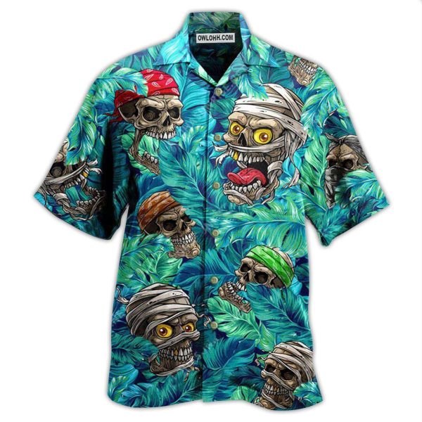 Skull Hide And Seek Tropical Leaf - Hawaiian Shirt Jezsport.com