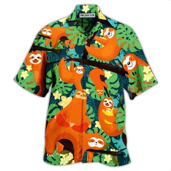 Sloth Don't Worry Don't Hurry - Hawaiian Shirt Jezsport.com