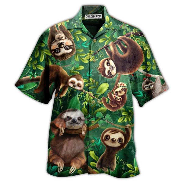 Sloth Lovely Cute Animals - Hawaiian Shirt Jezsport.com