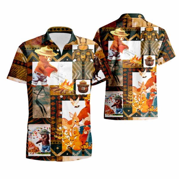 Smokey Bear Hawaiian Shirt 3D T Shirt summer shirt Jezsport.com
