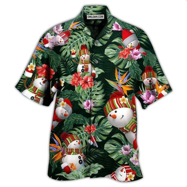 Snowman Stay Cool Tropical Leaf - Hawaiian Shirt Jezsport.com