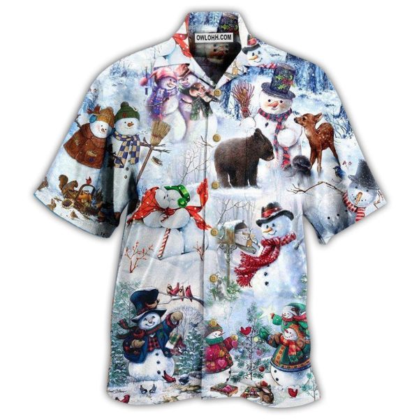 Snowman The World Changes When Its Snows - Hawaiian Shirt Jezsport.com