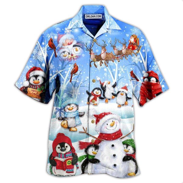 Snowman Wishing You A Little Cuteness - Hawaiian Shirt Jezsport.com