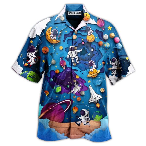 Spaceship Fly To Galaxy - Hawaiian Shirt Jezsport.com