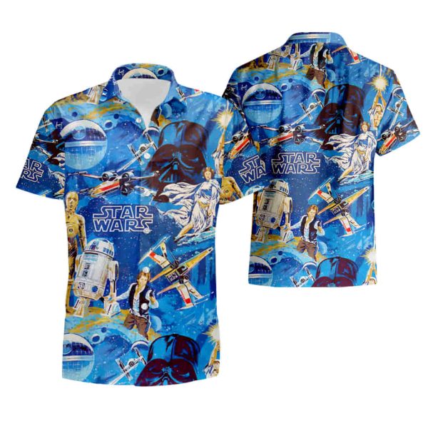 Star Wars Blue Galaxy Hawaiian Shirt summer shirt Jezsport.com