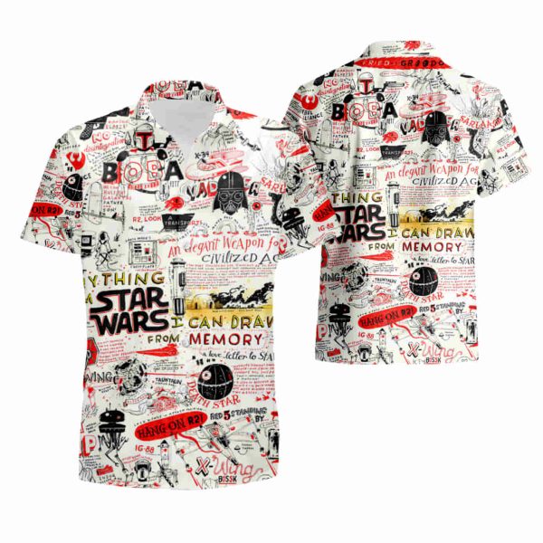 Star Wars Drawings Everything From Sw Hawaiian Shirt summer shirt Jezsport.com