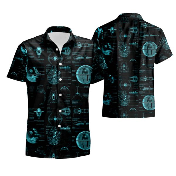 Star wars Blueprint Drawings of Spaceships Hawaiian Shirt summer shirt Jezsport.com