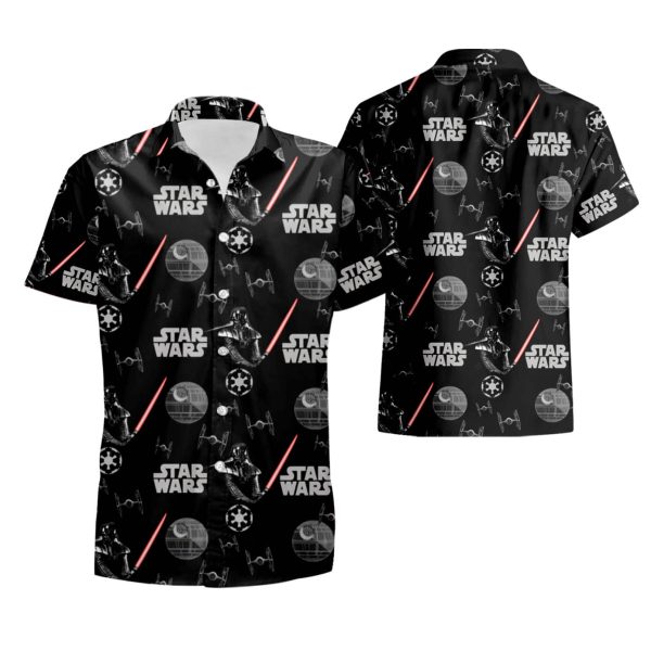 Star wars Darth Vader with light sword Black Hawaiian Shirt 130 summer shirt Jezsport.com