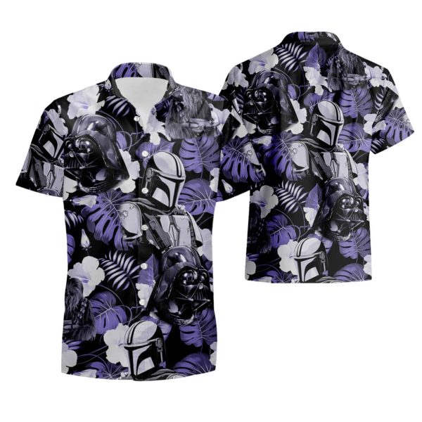 Star wars Vader Floral Purple Hawaiian Shirt summer shirt Jezsport.com