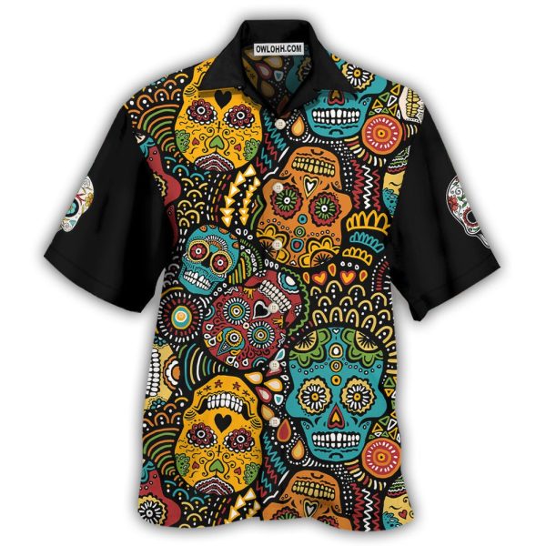 Sugar Skull Amazing Black Style - Hawaiian Shirt Jezsport.com