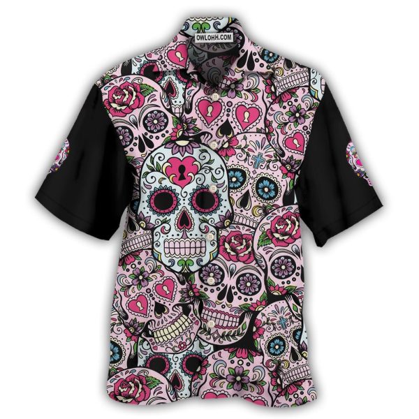 Sugar Skull Amazing Pink - Hawaiian Shirt Jezsport.com