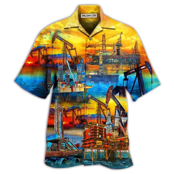 Oil Sunset At The Oil Field - Hawaiian Shirt Jezsport.com