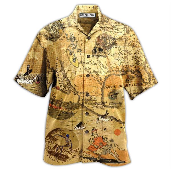 Surfing Skeleton Vintage - Hawaiian Shirt Jezsport.com