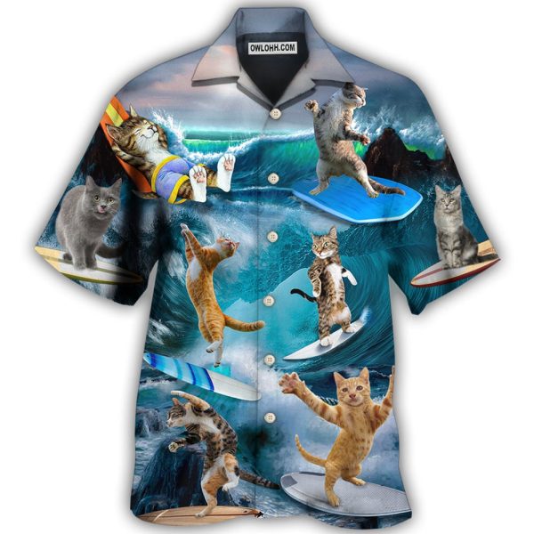 Surfing Cute Cats Style - Hawaiian Shirt Jezsport.com