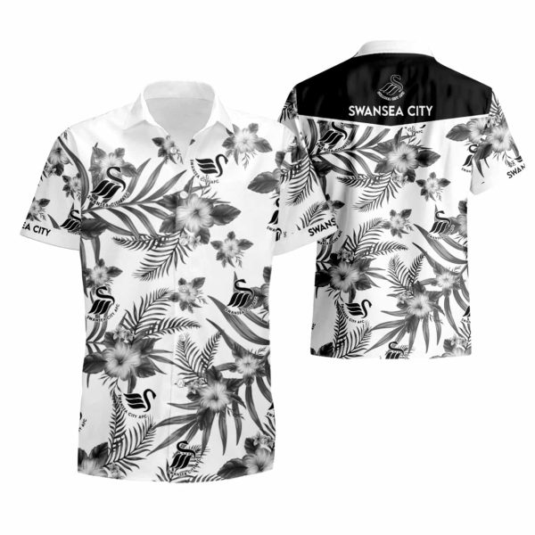 Swansea City Hawaiian Shirt summer shirt Jezsport.com