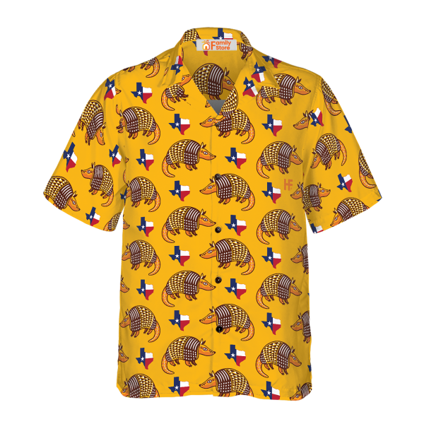 Armadillo And State Of Texas Flag Pattern Hawaiian Shirt Jezsport.com