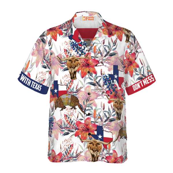 Texas Longhorn Bluebonnet And Armadillo Hawaiian Shirt Jezsport.com