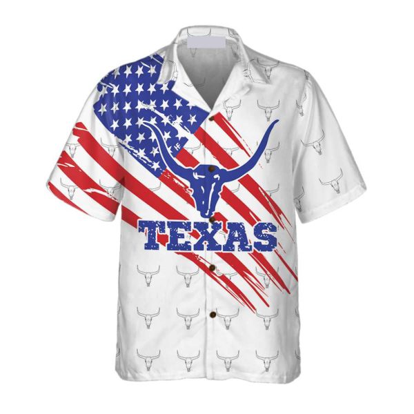 Texas Flag Longhorn Pattern Unique Texas Hawaiian Shirt Jezsport.com