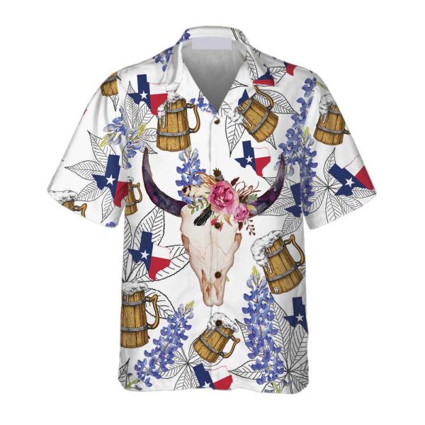 Texas Unique Longhorn Bluebonnet Art Hawaiian Shirt Jezsport.com