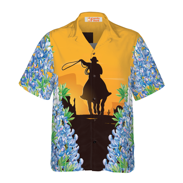 Texas Bluebonnets Rodeo Hawaiian Shirt, Casual Short Sleeve Texas Shirt Jezsport.com