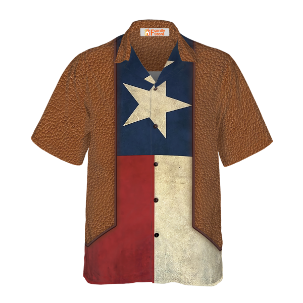 The Lone Star State Cowboy Style Vintage Texas Flag Hawaiian Shirt Jezsport.com