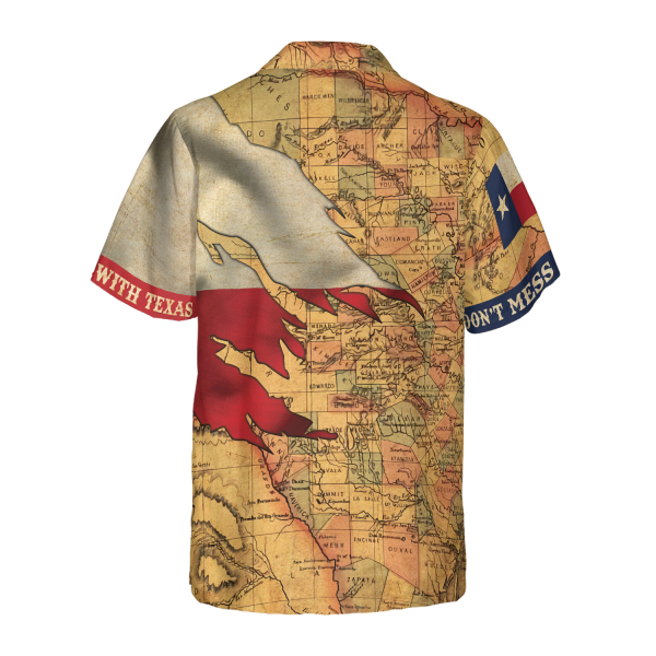 Texas Flag And Map Vintage Texas Hawaiian Shirt Jezsport.com