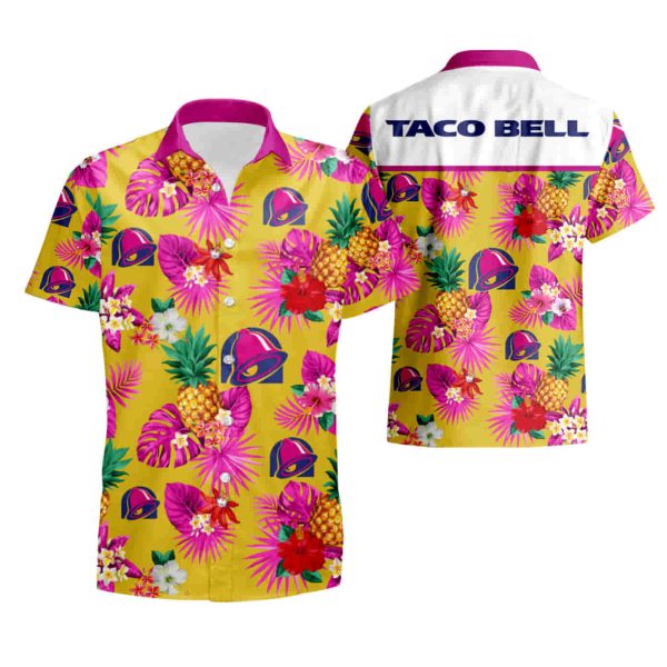 Taco Bell Pink Yeallow Hawaiian Shirt summer shirt Jezsport.com