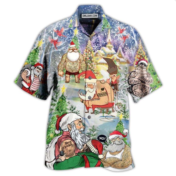 Tattoo Cool Santa Claus Christmas - Hawaiian Shirt Jezsport.com