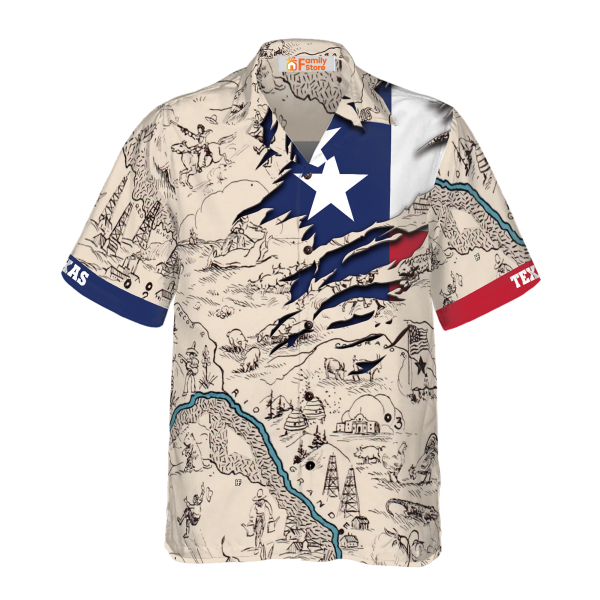 Texas State Map Hawaiian Shirt, Unique Texas Shirt For Texas Lovers Jezsport.com