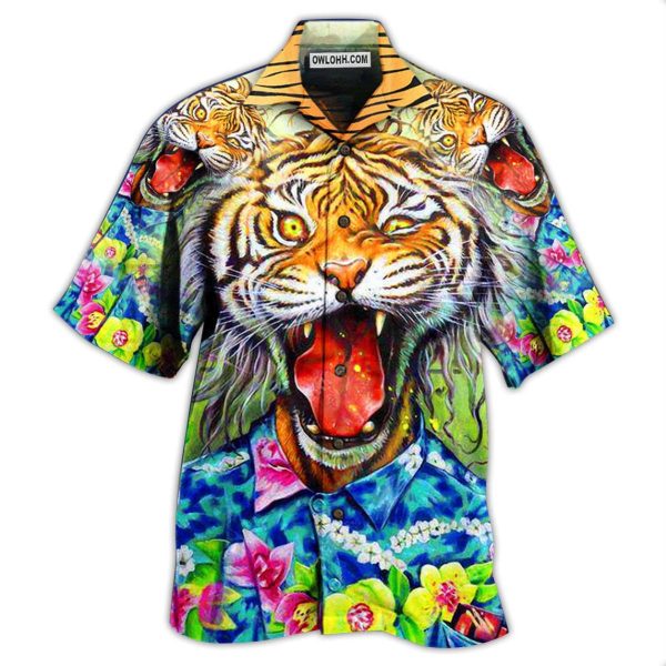 Tiger Awesome With Floral - Hawaiian Shirt Jezsport.com