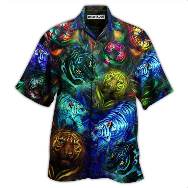 Tiger Powerful Neon Color - Hawaiian Shirt Jezsport.com