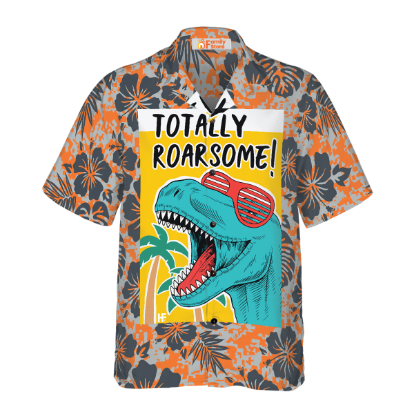 Totally Awesome T-Rex Dinosaur Hawaiian Shirt Jezsport.com