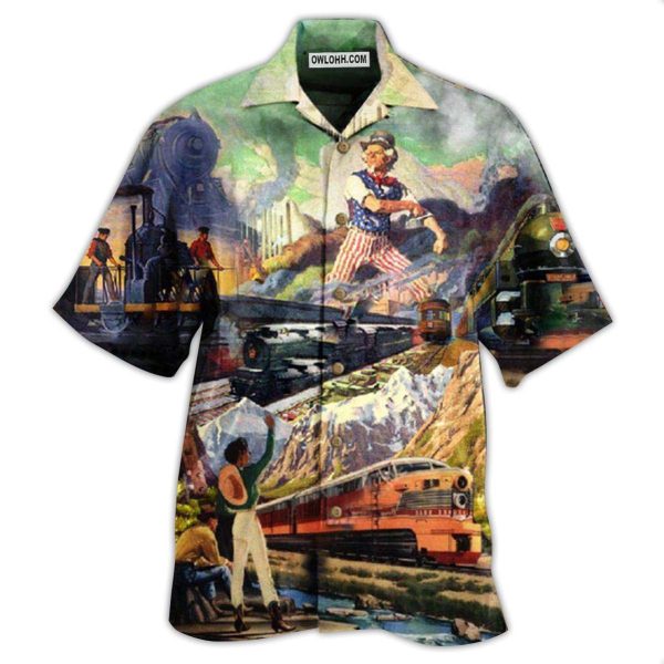 Train On The Right Track Train - Hawaiian Shirt Jezsport.com