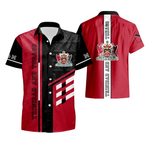 Trinidad And Tobago Coat Of Arms Hawaiian Button Down Shirt summer shirt Jezsport.com