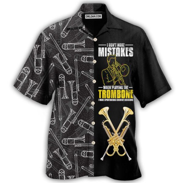 Trombone Music Lover Black Style - Hawaiian Shirt Jezsport.com