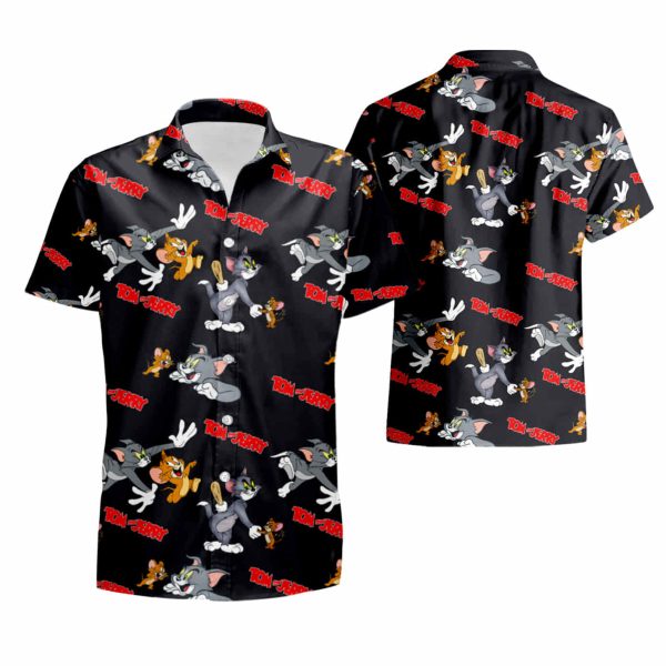 Tropical Tom And Jerry Pattern Hawaiian Shirt summer shirt Jezsport.com