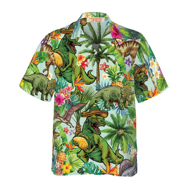 Tropical Dinosaur Hawaiian Shirt Jezsport.com