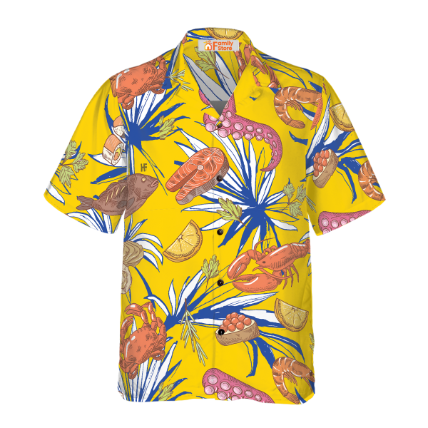 Tropical Floral Seafood Hawaiian Shirt Jezsport.com