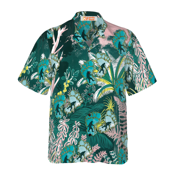 Tropical Forest And Leaves Bigfoot Hawaiian Shirt Jezsport.com