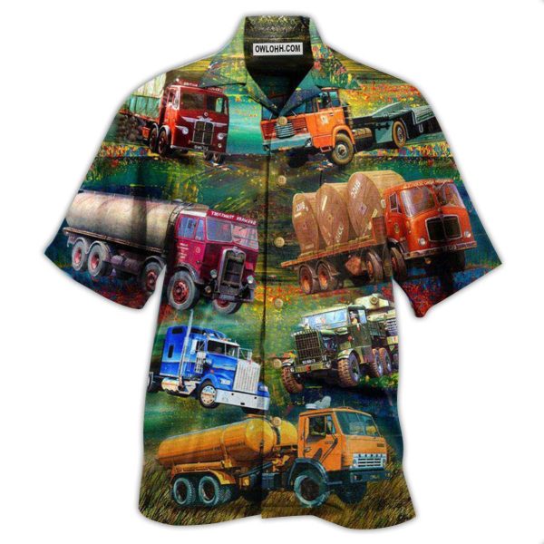 Truck Once A Trucker Always A Trucker In The Fresh Garden - Hawaiian Shirt Jezsport.com